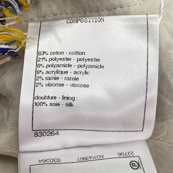 Chanel Multicolor Tweed Jacket With Fringe Hem & Button Details - Picture 6 of 8